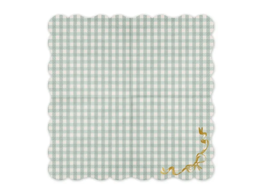 Siniset lautasliinat ruudullinen keulalla 33cm 12kpl
