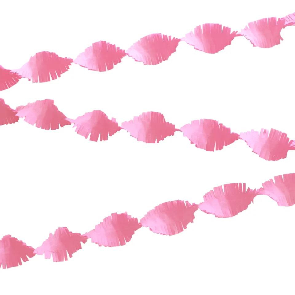 Vaaleanpunainen Garlands kreppi 6m