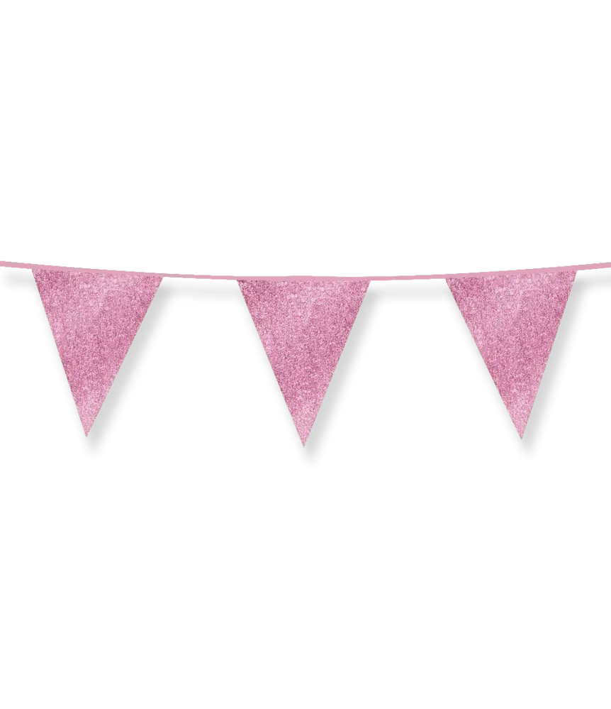 Vaaleanpunainen koristekranssi Glitter 6m