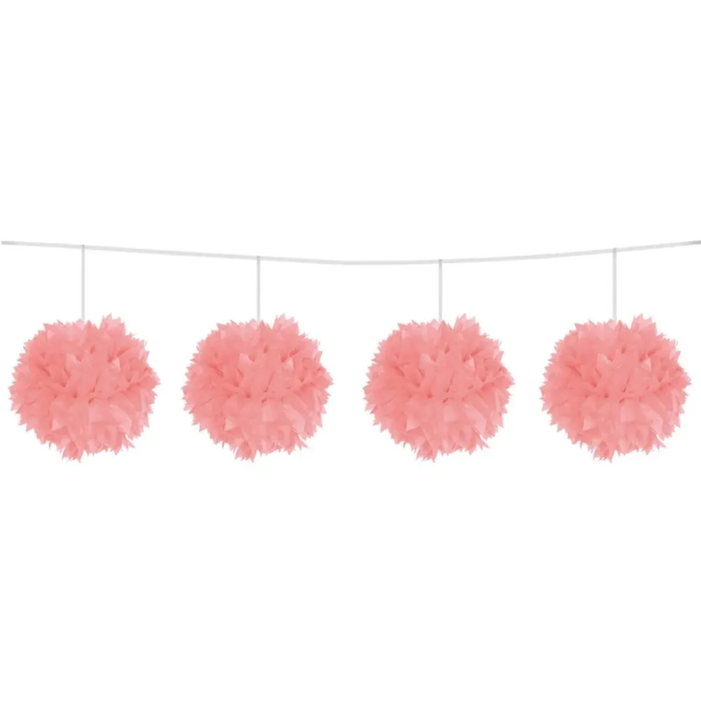 Vaaleanpunainen kranssi Pompon 12cm 3m