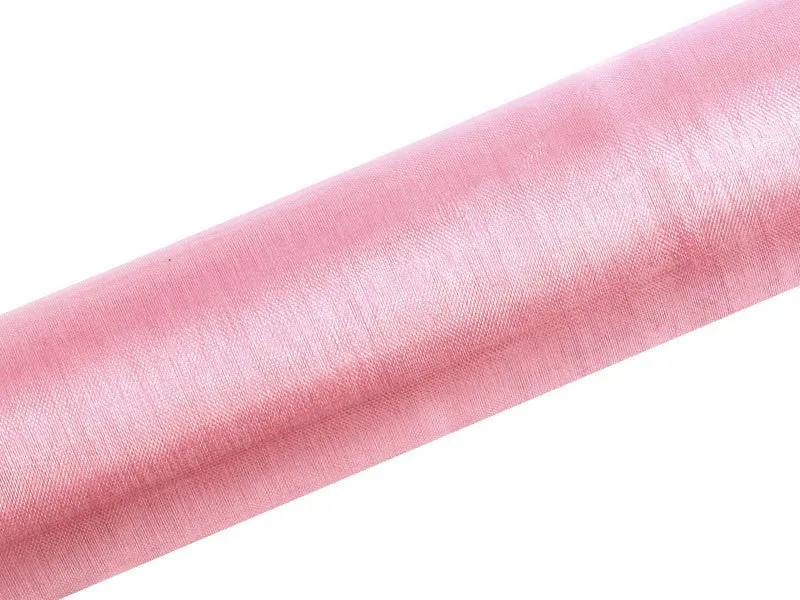 Vaaleanpunainen Organza kangas 16cm 9m