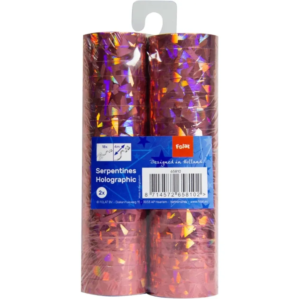 Vaaleanpunainen Serpentines Holographic 4m 18 renkaat 2kpl