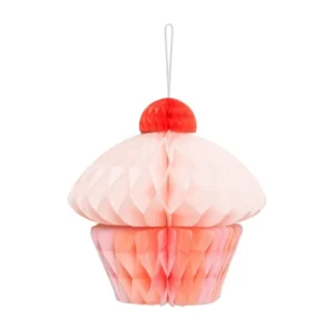 Vaaleanpunaiset hunajakennot kuppikakku 20cm