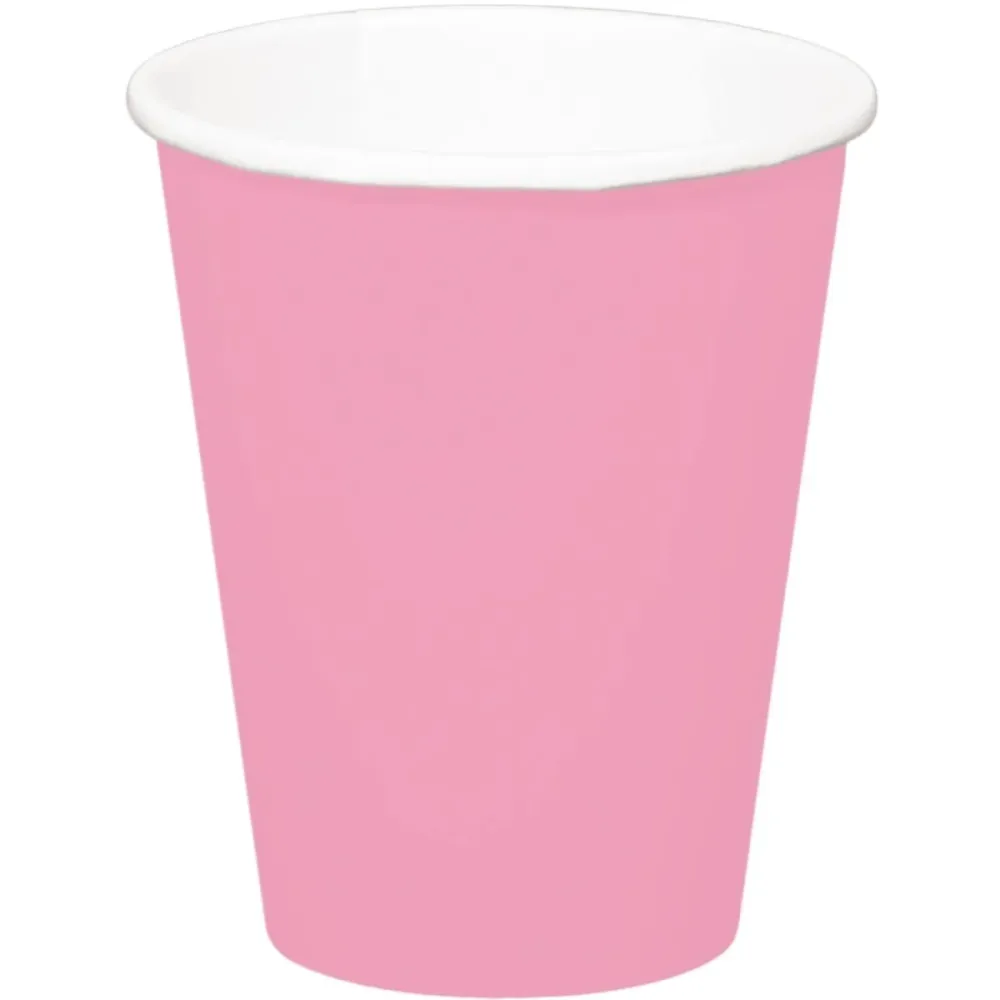 Vaaleanpunaiset kupit pahvi 350ml 8kpl