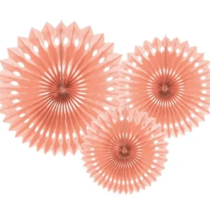Vaaleanpunaiset paperiviuhkat 20cm 3kpl
