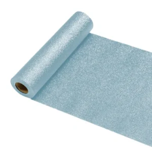 Vaaleansininen pöytäjuoksija Glitter 5m