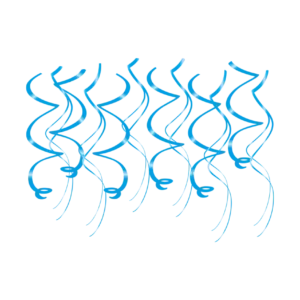 Vaaleansininen roikkuu koristelu Swirls 12kpl