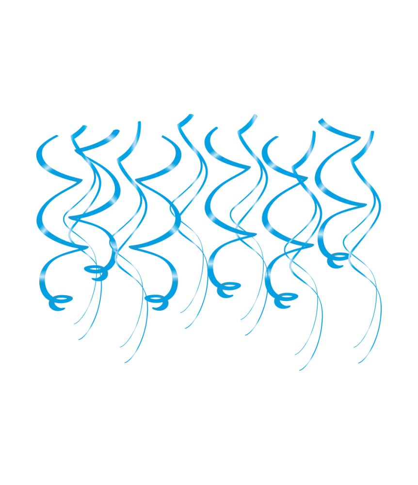 Vaaleansininen roikkuu koristelu Swirls 12kpl