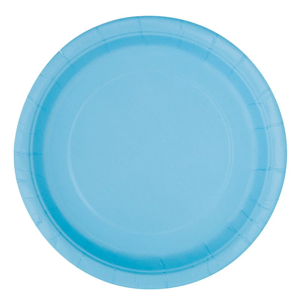 Vaaleansiniset lautaset pyöreät 23cm 16kpl