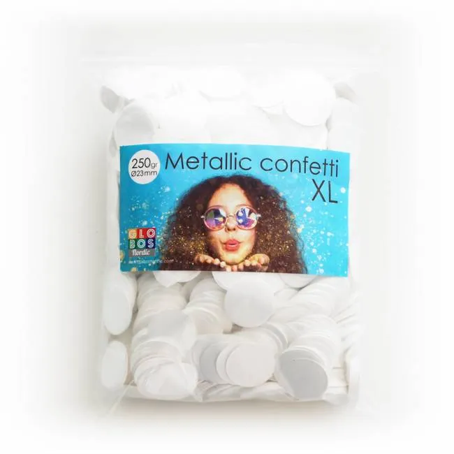 Valkoinen Confetti Metallic 250gr