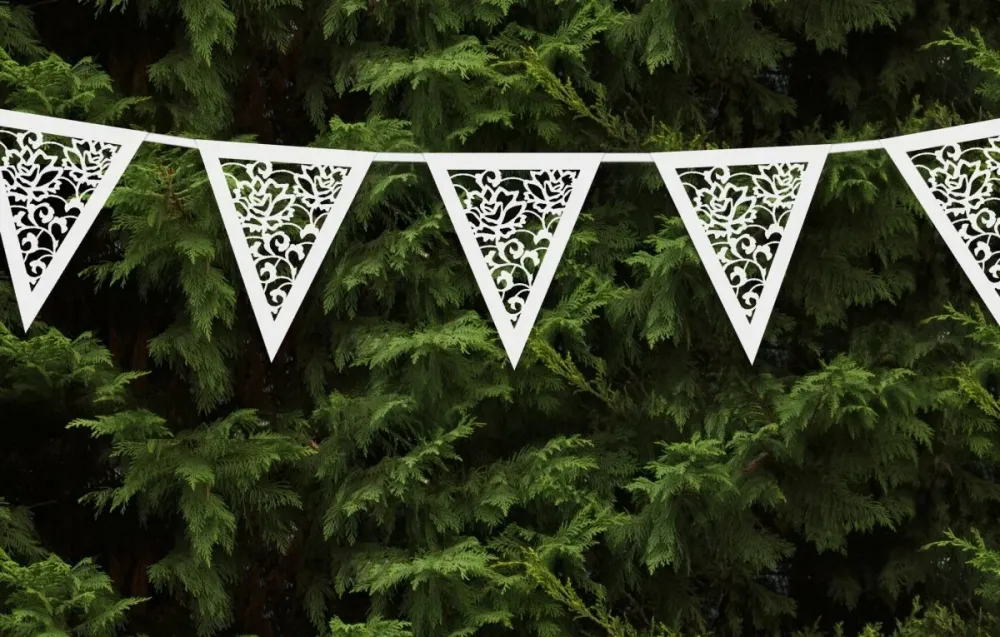 Valkoinen Garlands läpikuultava 3m