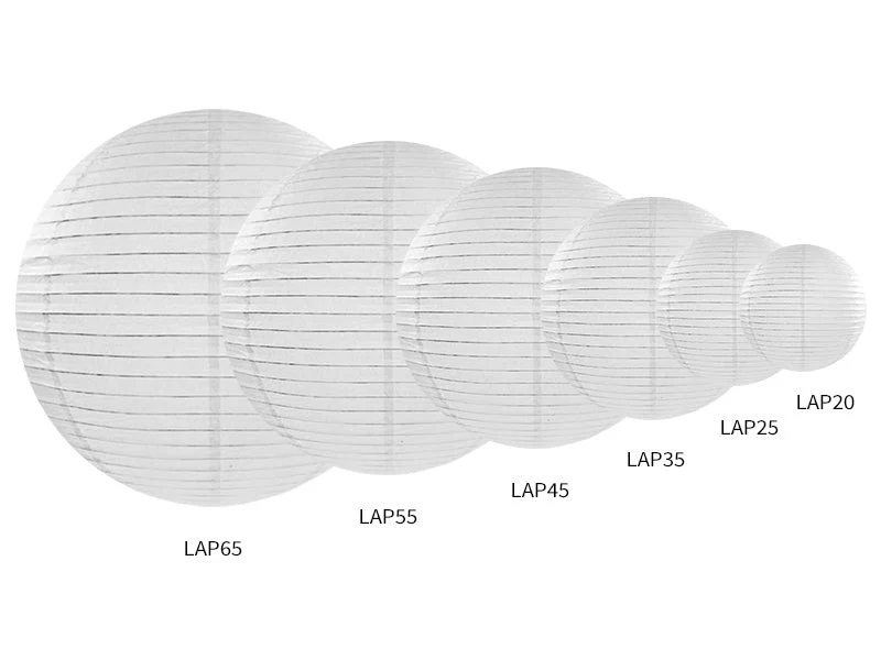 Valkoinen lyhty pyöreä 45cm