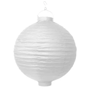Valkoinen lyhty pyöreä valolla 30cm