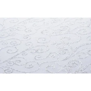 Valkoinen pöytäjuoksija Glitter 5M 36cm