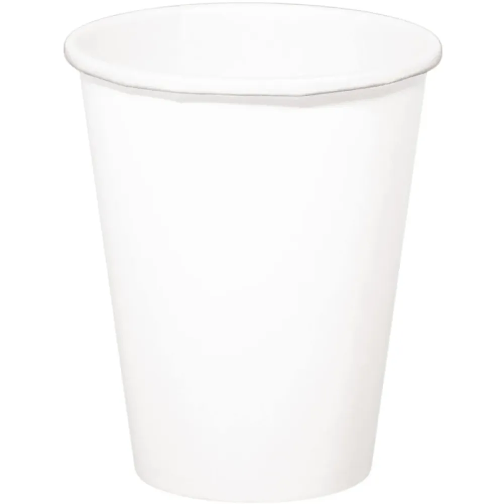 Valkoiset kupit pahvi 350ml 8kpl