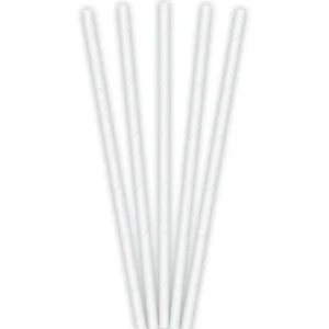 Valkoiset oljet paperi 19.5cm 20kpl