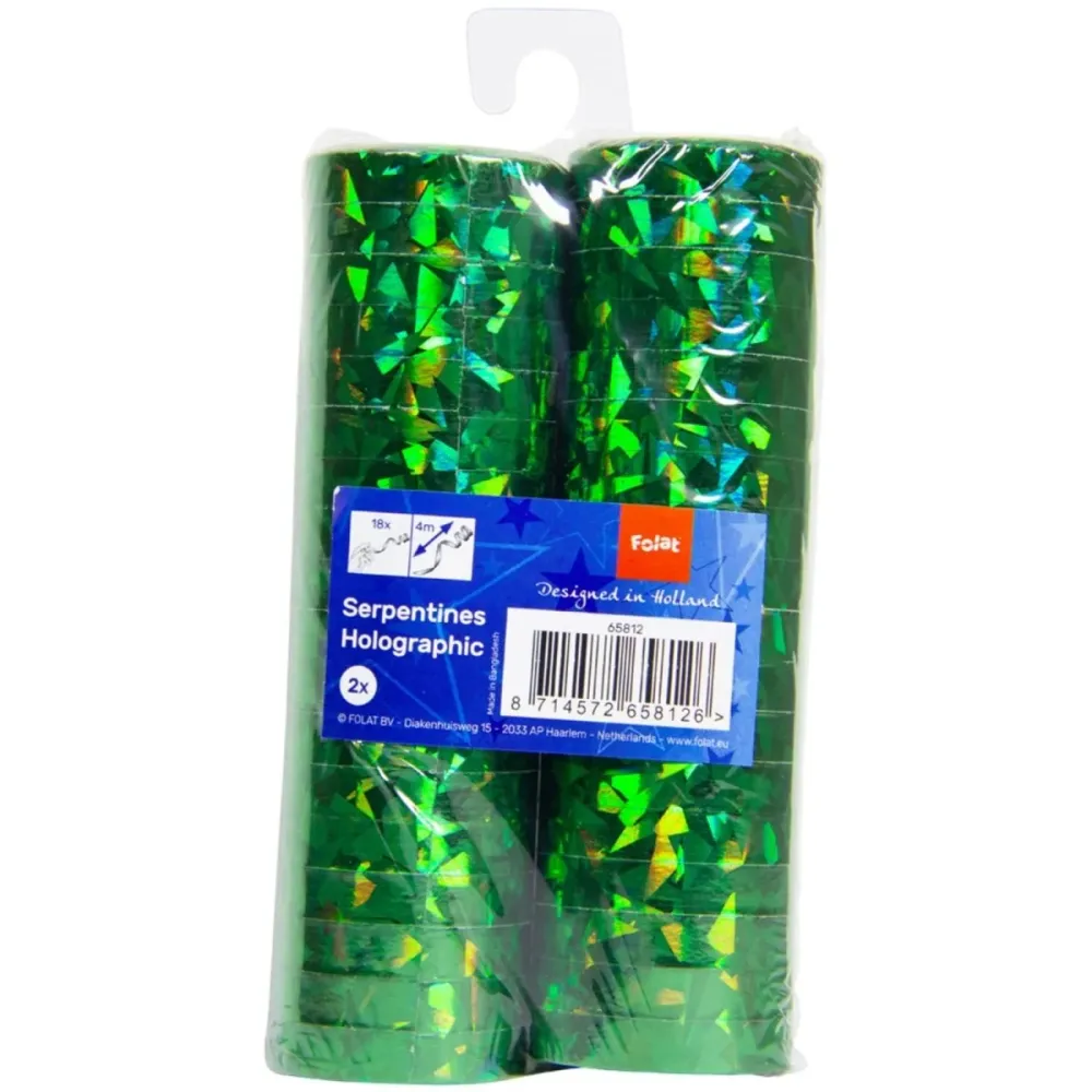 Vihreä Serpentines Holographic 4m 18 renkaat 2kpl