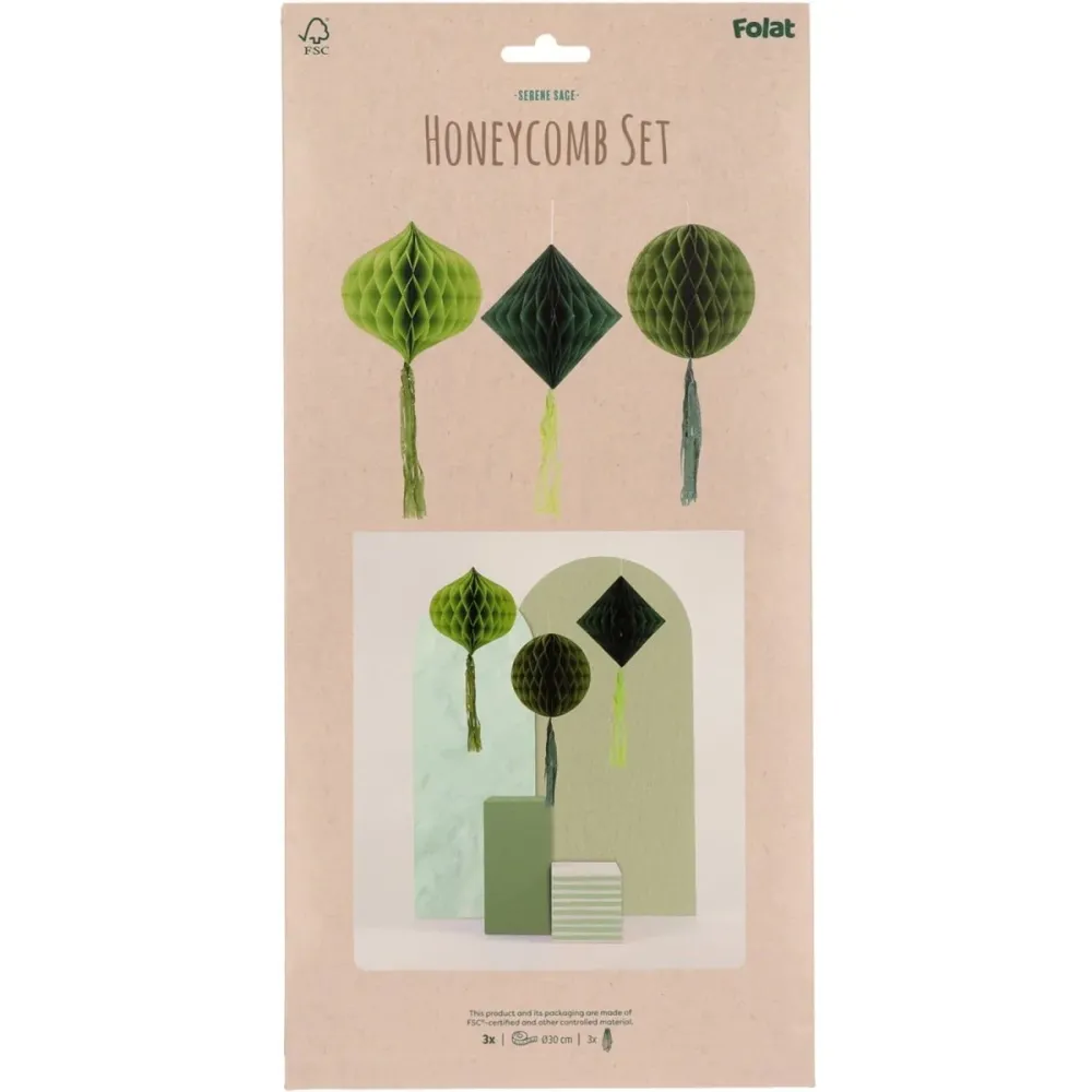 Vihreät hunajakennot 30cm 3kpl