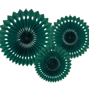 Vihreät paperiviuhkat 20cm 3kpl