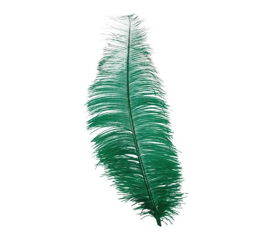 Vihreät strutsinsulat 30cm 12kpl