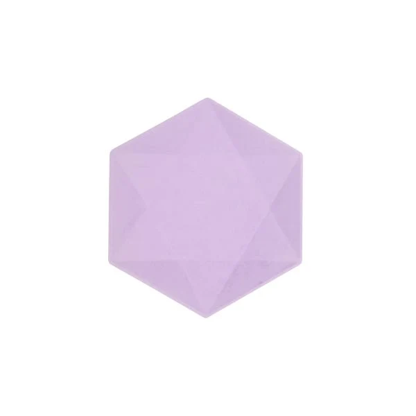 Violetit lautaset kuusikulmaiset 15.8cm 6kpl