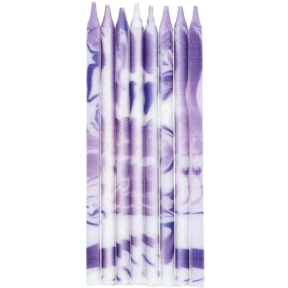 Violetti kynttilät Marble 24kpl