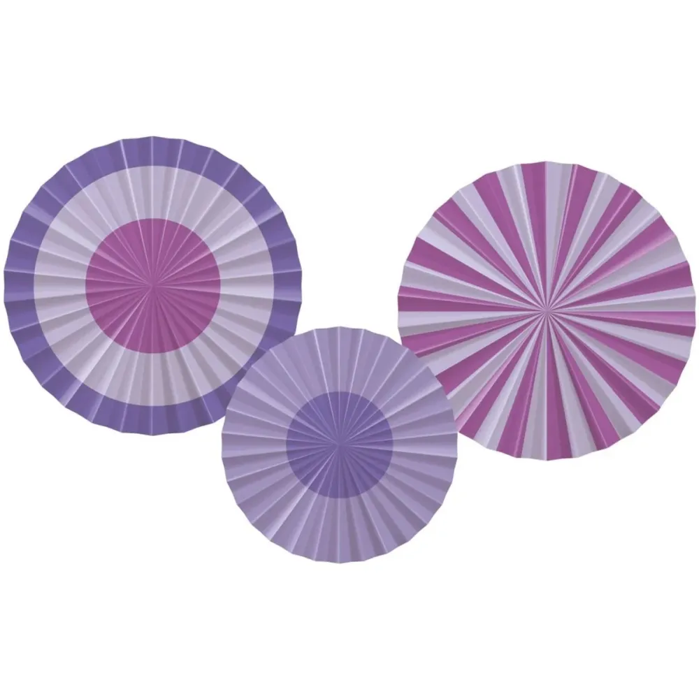 Violetti paperiviuhka 35cm 3kpl