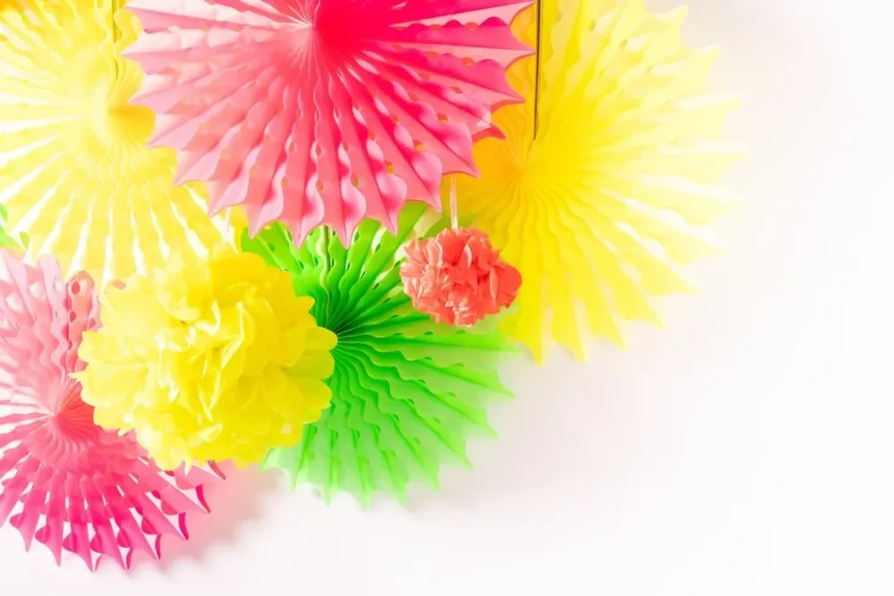 Värillinen koristekimppu Pompon Neon 3m