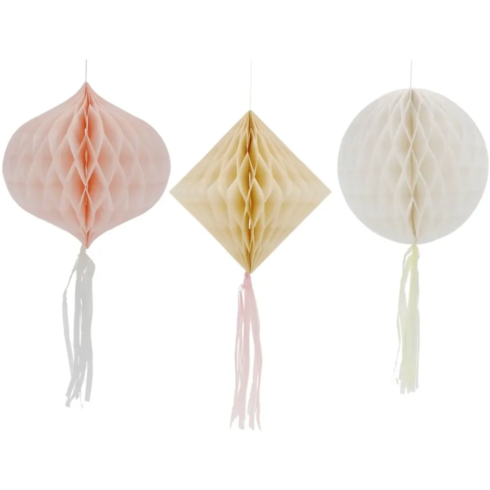 Värilliset hunajakennot pastelli 30cm 3kpl
