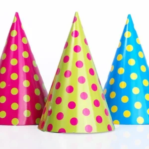 Värilliset juhlahatut Dots 16cm 6kpl 6kpl