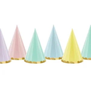 Värilliset juhlahatut Pastelli 16cm 6kpl 6kpl