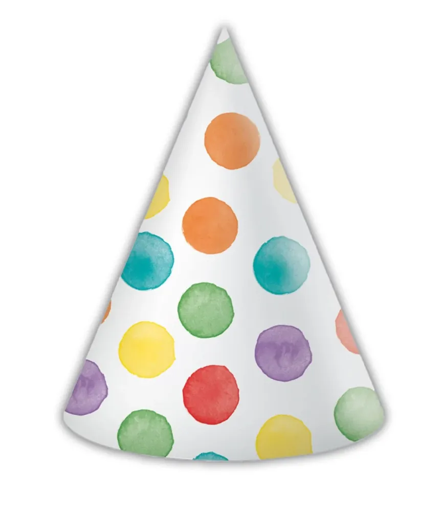 Värilliset juhlamyssyt Dots 6kpl