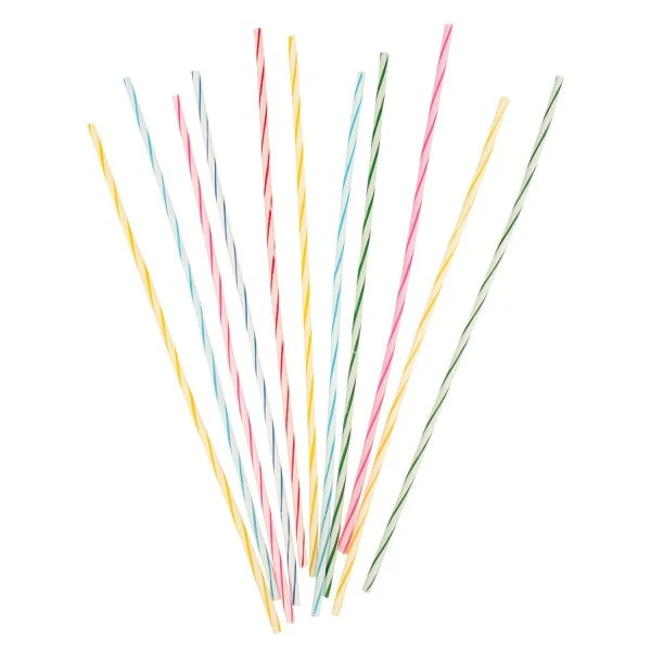 Värilliset kynttilät kierre 18cm 24kpl