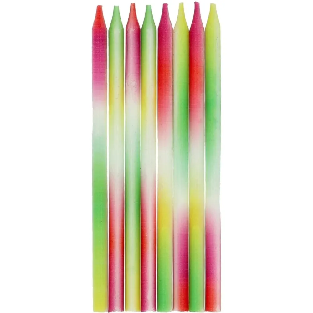 Värilliset kynttilät Neon 8kpl