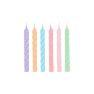 Värilliset kynttilät Pastel 9cm 6kpl