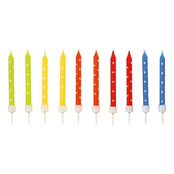 Värilliset kynttilät Spiral 7.5cm 24kpl