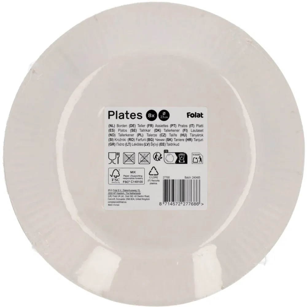 Värilliset lautaset 23cm 8kpl