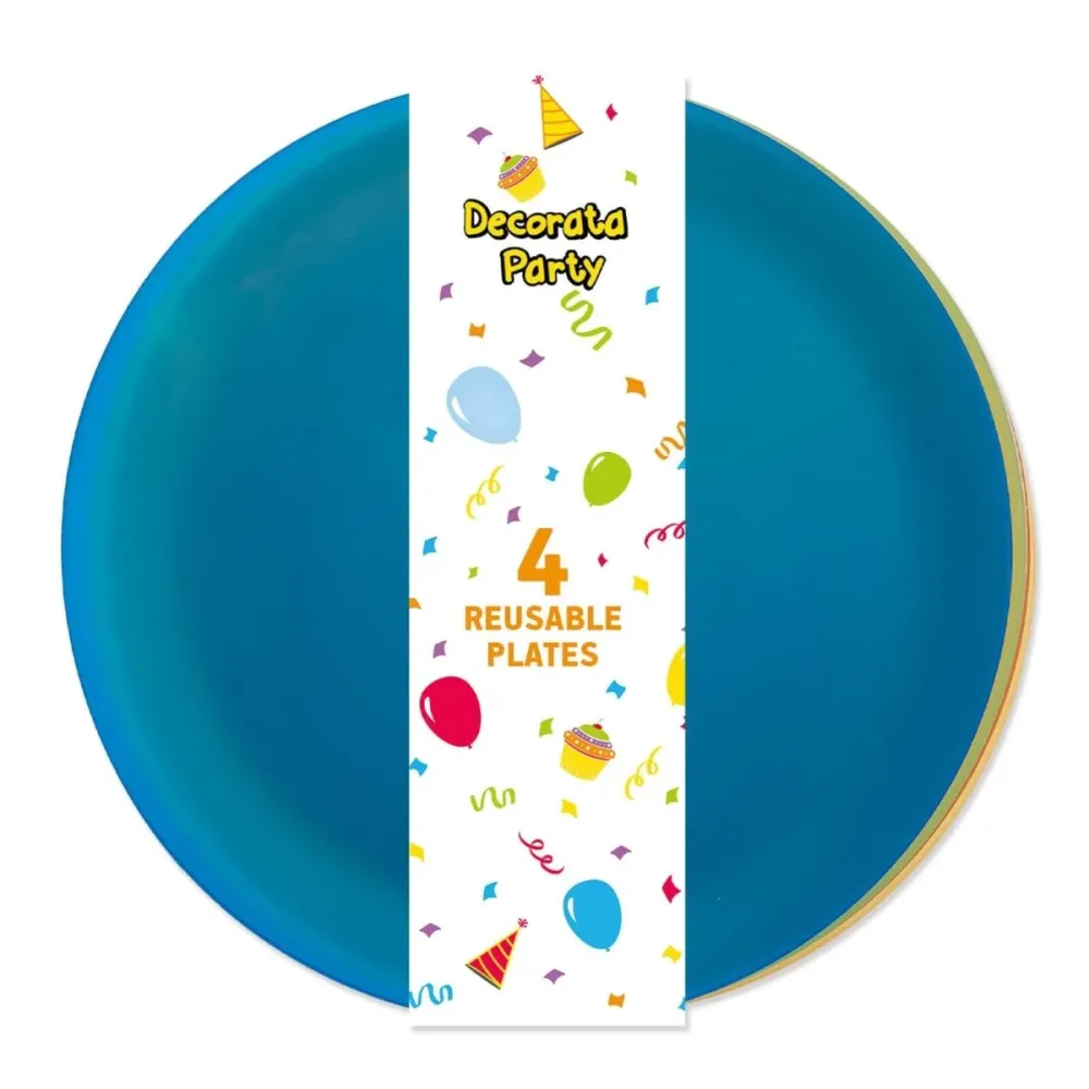 Värilliset lautaset puoliksi läpinäkyvät 20.5cm 4 kpl