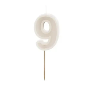9 vuoden kynttilä Beige 10cm