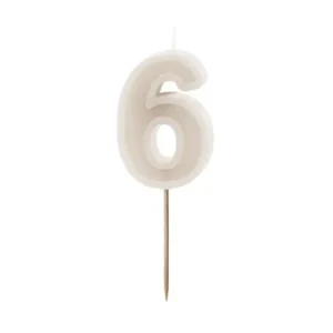 6 vuoden kynttilä Beige 10cm