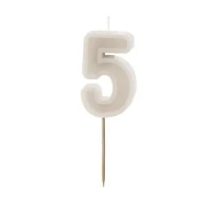 5 vuoden kynttilä Beige 10cm