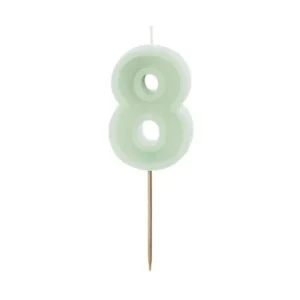 8 vuoden kynttilä Mintunvihreä 10cm