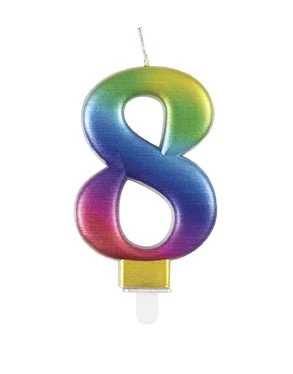 8 vuoden kynttilä Rainbow 9.5cm