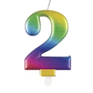 2 vuoden kynttilä Rainbow 9.5cm
