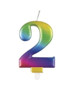 2 vuoden kynttilä Rainbow 9.5cm