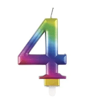 4 vuoden kynttilä Rainbow 9.5cm