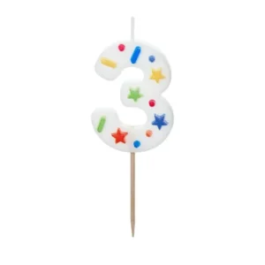 3 vuoden kynttilä värillinen 10cm