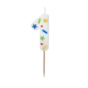 1 vuoden kynttilä värillinen 10cm