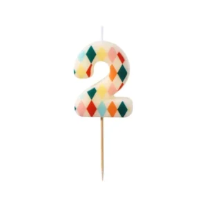 2 vuoden kynttilä värillinen 5.5cm