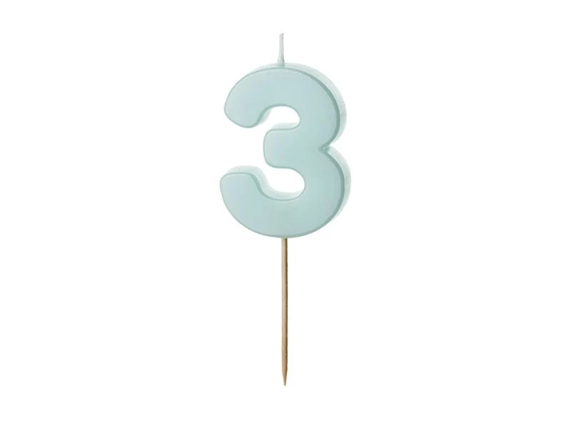 3 vuoden kynttilävalo sininen 5.5cm